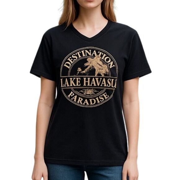 Port and Company Tops - Lake Havasu V-neck Popover Tee-Shirt Women’s XXL